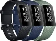 3 Pack Sport straps for Fitbit Charge 4 Straps & Fitbit Charge 3 Straps Women Men, Soft Classic TPU Adjustable Comfortable Replacement Wristbands Straps for Fitbit Charge 4/3 Advanced Fitness Tracker