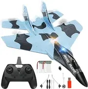 GirlDiary RC Aeroplane 2-Channel, 2.4 GHz Remote Control with Gyro and Lights, 275 m Range, Easy to Fly RC Planes RTF for Adults, Beginners and Children 8-12 Years