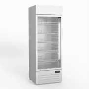 AG 515L Upright Glass Door Display/Drinks Fridge - White with Light Box DF515WL - DF515WL-AG