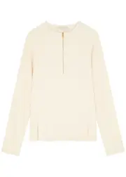 Stella Mccartney Arlesa Half-zip Stretch-crepe top - Off White - 40 (UK8 / S) 40 (UK8 / S)