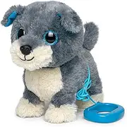 YH YUHUNG Walking Toy Dog with Remote Control Leash,Barking,Tail Wagging Electronic Plush Dog Interactive Pets Puppy(Blue)