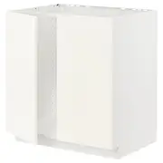 METOD base cabinet for sink + 2 doors, white/Vallstena white, 80x60x80 cm