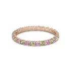 Round Eternity Band Pink Tourmaline Peridot 925 Sterling Silver Rose Plated Ring