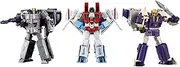 Transformers Takara Tomy Dramatic Capture Series Triple Takeover with Starscream, Astrotrain, and Blitzwing Adult Collectible Action Figure Set, 15+