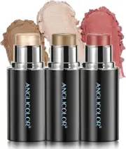 3PC Highlight Stick,Contour Stick,Blush, Matte, Long Lasting, Smooth, Blendable