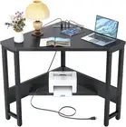 armocity Corner Desk Small with Outlets Table for Black