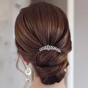 Bride Wedding Crystal Hair Comb Clip Hair Side Combs Leaf Hair Comb Silver