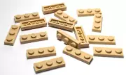 Lego - Lot of 16 - Tan, Plate 1 x 3