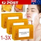 1- 3PCS Lemon Turmeric & Kojic Acid Soap - Brightening Face & Body Care Soap Bar