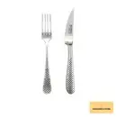 GLOBAL Steak Knife &amp Fork Set All Stainless Steel Made in Japan 1 Pair