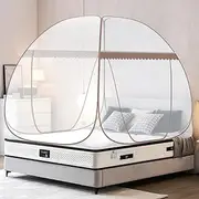 Pop Up Mosquito Net for Double Bed, 150 x 200 x 150 cm, Large Portable Tent Travel Double Door Zip Bed Net, Easy Installation, Fine Mesh for Bedroom, Outdoor, Camping,
