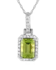 14K 0.12 ct. tw. Diamond & Peridot Necklace