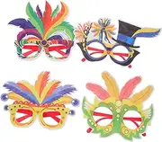 BESTOYARD 4pcs Glasses Funny Party Eyeglasses Carnival Adults Prop Glasses Photo Booth Props Christmas Glasses Plastic