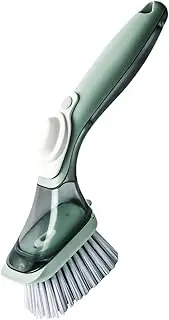 Dish Brush with Handle - Brush with Dishwasher Liquid Dispenser Dishwasher Brush Long Handle Dishwasher Clean Brush with Replacement Sponge Head Supplies