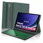 Keyboard Case for Samsung Galaxy Tab S9+ Plus 12.4 S9 Plus 12.4inch Dark Green