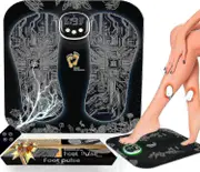 Ems Foot Massager Neuropathy Mat - Electric Feet Therapy Machine: Pulse Acupoints Bioelectric Plantar Fasciitis Massage - Portable Therapeutic Muscle