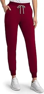 [Anwrtuk] Scrub Bottoms for Women, Hospital Uniform Trousers, Women's Jogger Scrub Pants with 6 Pockets with Waist, s, Red