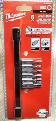 Milwaukee 6pc Metric 1/4" dr Hex Bit Socket Set w/Rail 2-6mm #48-22-9541