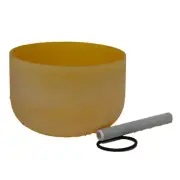 Wuyou Solar Plexus Chakra Frosted Quartz Yellow E note Crystal singingbowl12inch