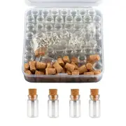 50x Mini Glass Bottles with Cork Stoppers DIY Arts Crafts Decorative Bottles