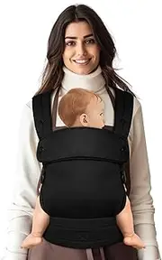 Tuocal Baby Carrier for Newborns to Toddlers, Ergonomic, Comfortable and Lightweight Baby Carrier, Adjustable Head and Neck Support, Improved Lumbar Support for Babies from 4-20 kg, Black