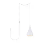 Living District Nora 1 Light 6" Pendant Plug, White - LDPG2001WH