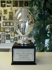 FANTASY FOOTBALL PERPETUAL TROPHY 16 YRS SILVER CHROME FINISH LIFESIZE J~SBR352*