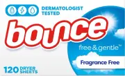 Free & Gentle Unscented Fabric Softener Dryer Sheets for Sensitive Skin - 120ct