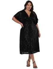 [Pink Dusk] Want You Sequin Midi Dress in Black
