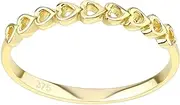 [Old English Jewellers] 9ct Yellow Gold Heart Eternity Ring size J K L M N O P Q R S