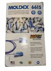 Moldex 6615 SparkPlugs Tapered Foam Corded Earplugs Metal Detectable, 100 Pairs