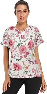 [Caihoyu] Sports T-Shirt for Asian Women Soft Comfy Hiking Tops Gym Running Short Sleeve Shirts for Hiking Running S-3XL