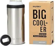 Huski Big Can Cooler | New | Premium 440ml & 500ml Beer & Energy Drink Cooler with Detachable 3-in-1 Opener | Triple Insulated | Keeps Cans up to 10x Colder | Doubles as a Tumbler (Brushed Stainless)