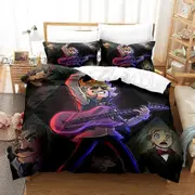 v762 Bed Sheets Metal Family Bedding Set Single Twin Full Queen King Size Bed Set Aldult Kid Bedroom Duvetcover Sets Anime bed sheet set 3-Piece Bedd