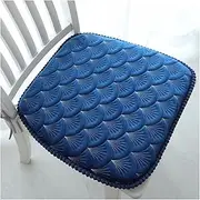 Chair Cushions for Dining Chairs, Anti-Deformation Chair Pads with Ties Non-Slip Backing - Seat Cushion Kitchen Chair Detachable Cover,Red (Color : Blue, Size : Pack of 2)