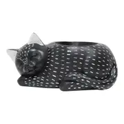 Decorative Resin 24cm Cat Planter Ornament Figurine Home Office Room Decor Black