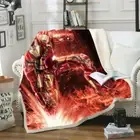 Hellfire Greet Cool Iron Man 3D Warm Plush Fleece Blanket Picnic Sofa Couch