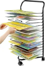 Art Drying Rack, 16tiers Thousand-Layer Rack Watercolor Painting and Oil Painting Easel, File Rack with Pulley,Foldable to Save Space