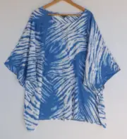 New Autograph Top 24 Womens Blue White Kaftan Style Viscose Lightweight