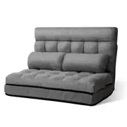 1x Artiss Floor Sofa Chair Bed Pillow Charcoal/Light Grey