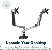Vari Dual Monitor Arm 48003 VESA Monitor Mount w/ 360 Degree Adjustment 27"