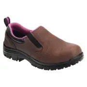 Avenger Women's A7165 Composite Toe Slip-On Brown Full Grain Leather