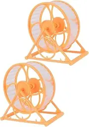 Milisten Hamster Wheel Toys 2 Pack Guinea Pig Toys Silent Exercise Wheel for Small Animals