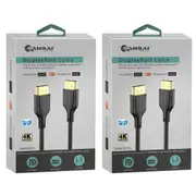 2PK Sansai Displayport 1.5m 4k M To M Monitor Display Computer/Laptop Cable