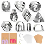 124Pcs Polymer Clay Cutters Set Clay Earring Cutters with Earring Cards and H NM