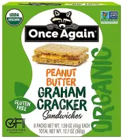 Organic Gluten Free Peanut Butter Graham Cracker Sandwiches Pack of 8