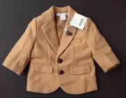 NWT Janie & Jack 3-6 Months Holiday Traditions Tan Camel Wool Blazer Jacket