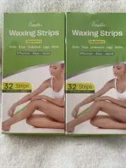 2Vivostar Waxing Strips for Body Face Legs Arms 32 Strips / 16 Double Sides