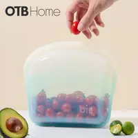 在飛比找momo購物網優惠-【OTB HOME】3D鉑金矽膠保鮮袋1800ml 薄荷冰淇