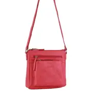 Milleni Women's Nappa Leather Shoulder Crossbody Bag 22x24cm Pink